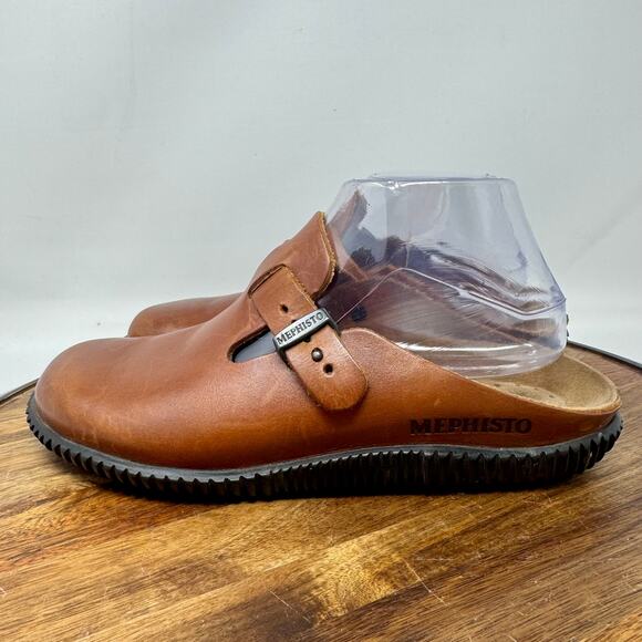 Mephisto Nathan Clog Brown Sandal Shoe Slip-On Leather Size EU 39/US Women's 9 - Picture 3 of 11